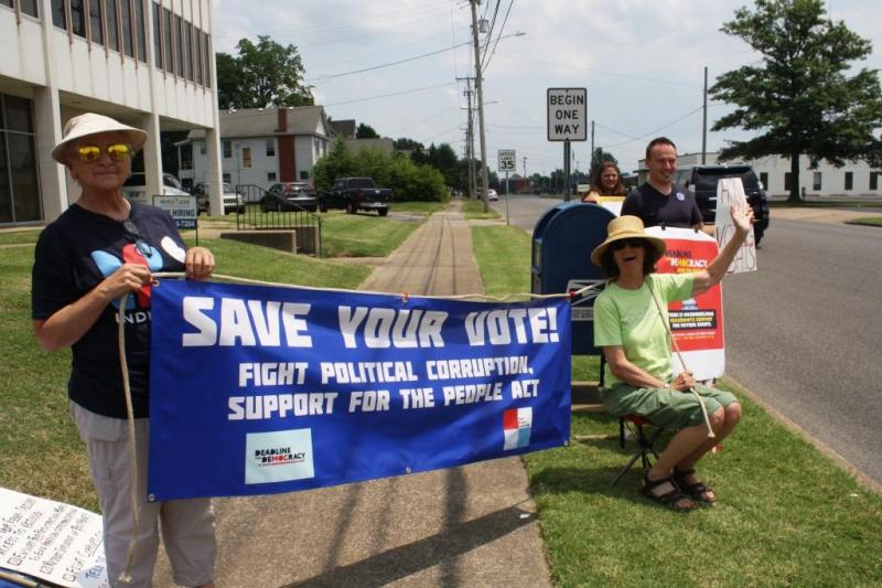 Save Your Vote - Indivisible visits McConnell office