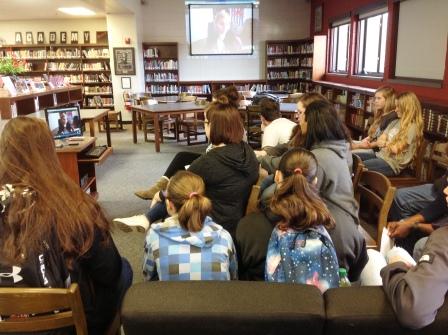 HCHS students skype with author