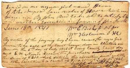 Her name was Hanna and she was sold to settle a debt. 