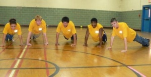 PTHS students in Push Up Challenge