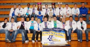 Graves Cheerleaders show off winners jackets