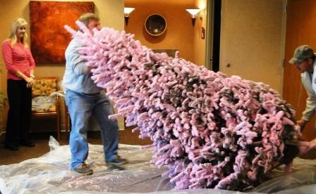 Pink-flocked Christmas tree donated to Baptist Imaging Center