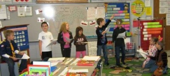 Elementary students learn/teach through drama