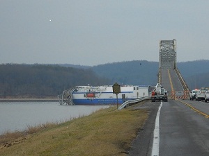Cargo ship takes out spans of Eggner's Ferry Bridge
