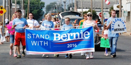   The biggest political contingent in Paducah's Labor Day parade was for Bernie Sanders   