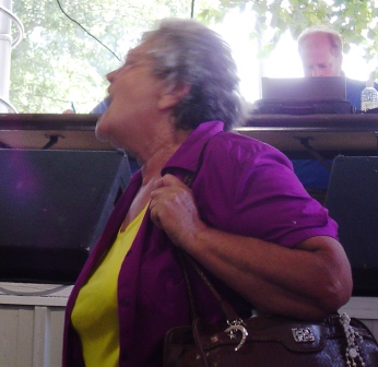 This woman stood in front of reporters and screamed "Liar, liar" at Allison Lundergan Grimes. 