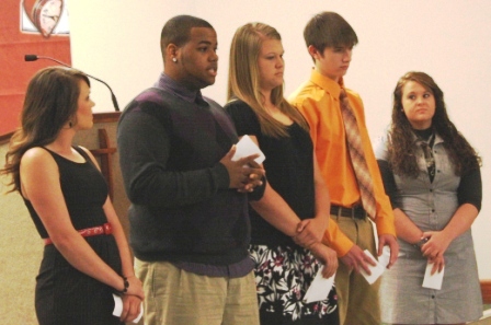 Sustainablity group Caity Kyle, Treylan Gray, Alison Burpo, Ty Ellegood and Shelby Stewart