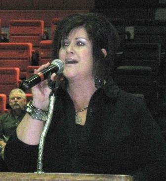 Student Rachel Swift sang a patriotic medley