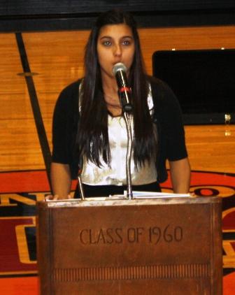 Abby Murphy singing the National Anthem